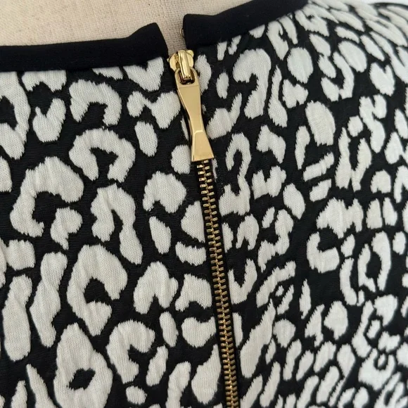 Kate Spade Black and White Animal Print Swing Dress - Picture 3 of 7